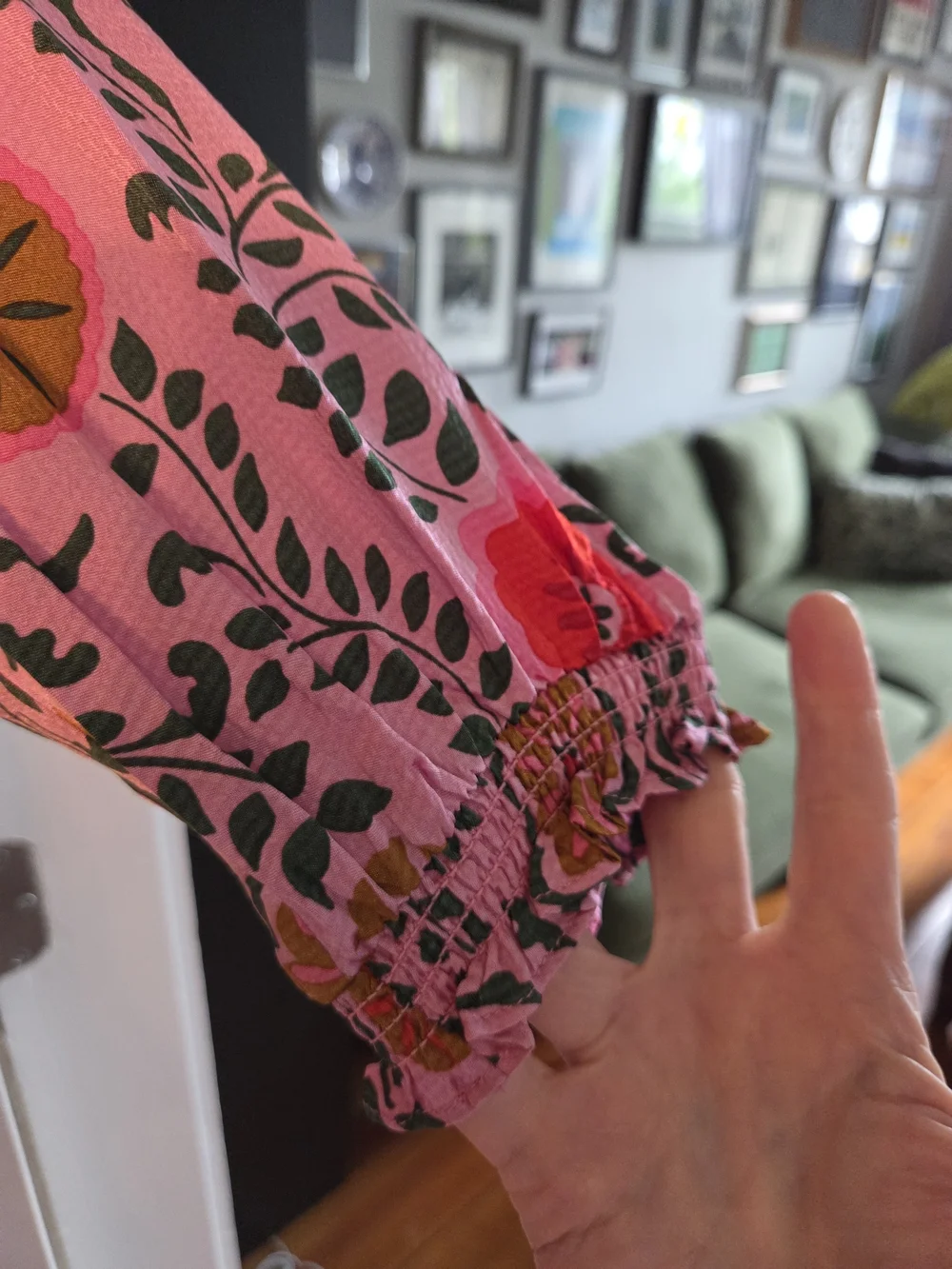 Boden Pink Floral Belted Midi Satin Dress - Size 14 - Picture 12 of 12